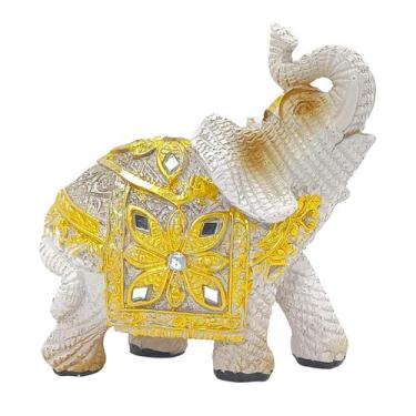 Imagem de Elefante Decorativo Em Resina Indiano Sabedoria Sorte - Luthi Comércio