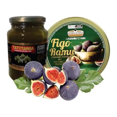 Imagem de 2 Doces Gourmet: Figo em Calda 600g + Figo Ramy Caramelizado 600g