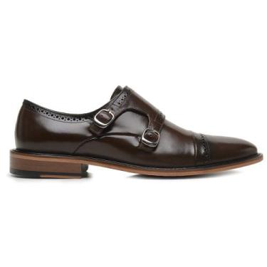 Imagem de Sapato Social Martin em Couro Pontilhado - Mr. Bee, Marrom, 38