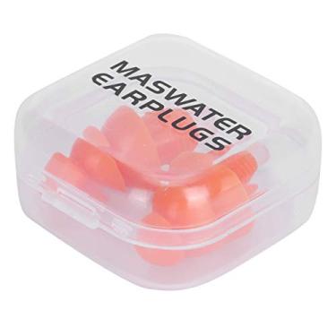 Imagem de Acessório de Natação Os Tampões de Orelha de Silicone Reutilizáveis ​​à Prova D'água, Redução de Ruído para Nadar, Com Material Macio para Dormir (Laranja + caixa PP)