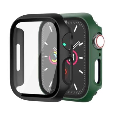 Imagem de Pacote com 2 capas rígidas para Apple Watch Series 9 Series 7 8 45 mm [proteção total], protetor de tela integrado [sensível ao toque] Capa protetora fina para iWatch S9/S8/S7 acessórios de 45 mm