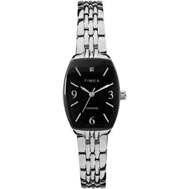 Imagem de Timex Relógio feminino Tonneau 21 mm, Prateado/preto, Moderno