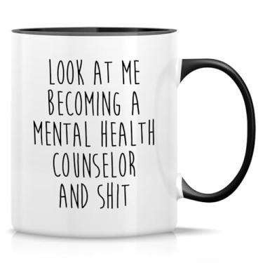 Imagem de Retreez Caneca engraçada de conselheiro de saúde mental - xícara de café ou chá de cerâmica de 325 ml - Presente bem-humorado para terapeuta de saúde mental, profissional de saúde mental - Caneca