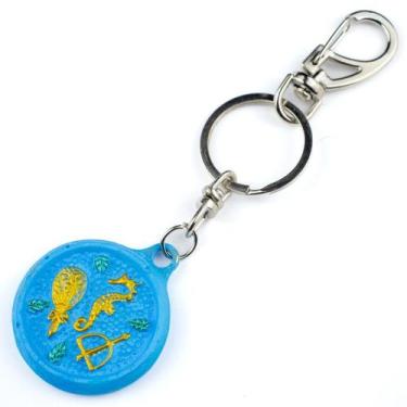 Imagem de Chaveiro Logunede Azul e Amarelo em Resina 13 cm - Lua Mística - 100% 