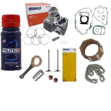 Imagem de kit Cilindro Motor Titan 150 biela valvula retentor militec - METAL LE