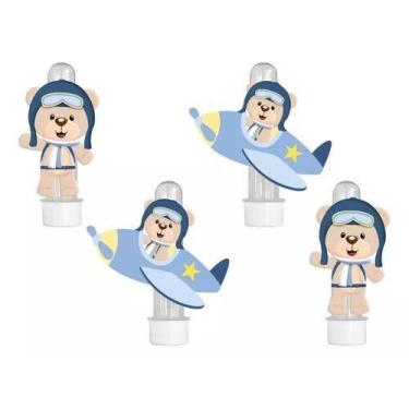 Imagem de 20 Tubetes 3d Personalizado Lembrancinha Ursinho Aviador - Barbara Uti