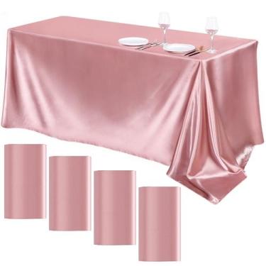 Imagem de Toalha de mesa de cetim TURSTIN Rose Gold 259 x 147 cm para 4 pacotes