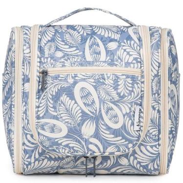 Imagem de Bolsa de higiene suspensa Narwey para mulheres e homens Blue Leaf