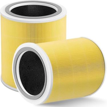Imagem de Zyxor Filtro de substituição Core 400s compatível com Levoit Core 400s, Core400s-Rf, filtro e carvão ativado, LRF-C401S-WUS, pacote com 2 (2 filtros de alergia a animais de estimação (amarelo))