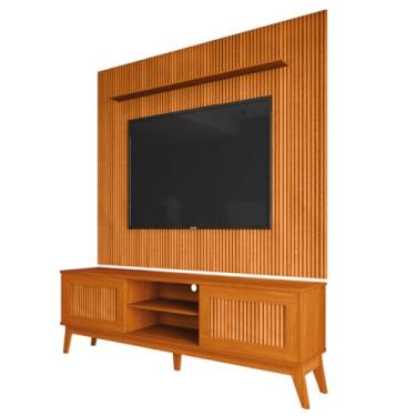 Imagem de Rack Bancada King Com Painel Para TV Até 75 Polegadas 1,79m Avante Cedro Ripado Impressão 3D