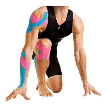 Imagem de Fita Kinesio Tape Bandagem Funcional Elástica Adesiva Sports - OEM, Az