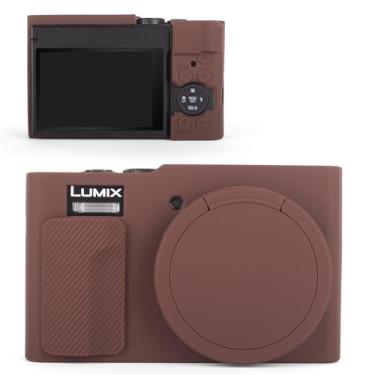 Imagem de MUZIRI KINOKOO Capa de silicone compatível com câmera digital Panasonic Lumix DC-TZ99/ZS99 - Capa protetora de borracha macia DC-TZ99/ZS99 com capa de lente removível - antiderrapante e antiarranhões
