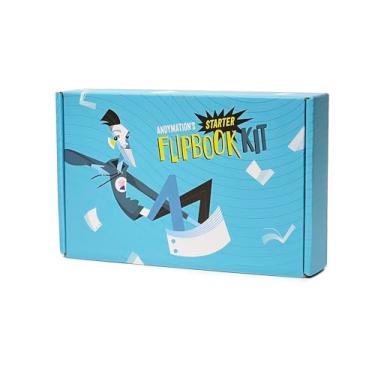 Imagem de Official Andymation's Flipbook Starter Kit for Kids & Adults with LED Light Pad for Drawing & Tracing Animation, Premium Pre-drilled Flip Book Paper, Removable Binding Screws