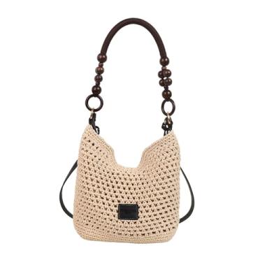 Imagem de Vaveren Crochet Bag Bag Classic Classic Bohemia Casual 's Burse for Picnic Shopping, Preto