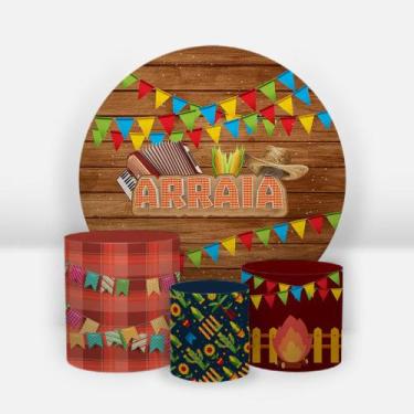 Imagem de Kit Capa Painel Sublimado + 3 Capas De Cilindro - Festa Junina - De Ca