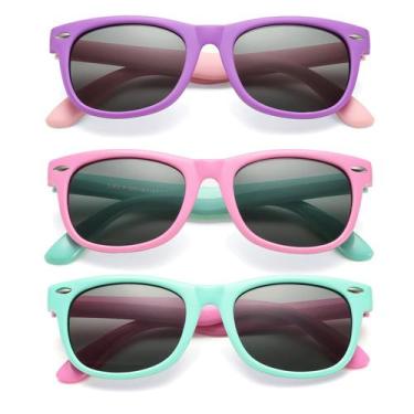 Imagem de Óculos de sol COASION Kids Polarized TPEE Rubber Age 3-9, pacote com 3
