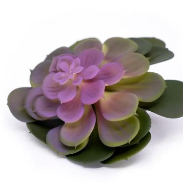 Imagem de Suculenta Planta Artificial Verde E Rosa 14x16 Cm - D'rossi