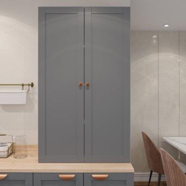 Imagem de Armário Alto Aéreo 2 Portas 135Cm Arizona Branco/Cinza