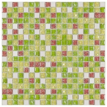 Imagem de Pastilha Mármore E Vidro 31X31Cm Glass Stone Glass Mosic Verde