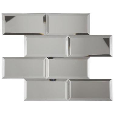 Imagem de Pastilha Vidro Refletivo 37,6X30,5Cm Mirror Brick Glass Mosaic Prata