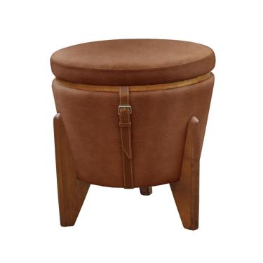 Imagem de Puff Banqueta Fênix Baú Mesa Castellar Móbile Corino Caramelo