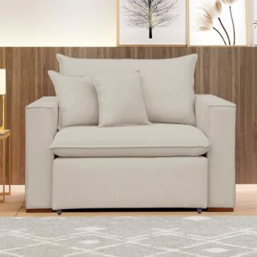 Imagem de Poltrona Retrátil 100cm Barcelona Bege Claro