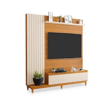 Imagem de Home Milão Ripado Até 65 Polegadas Freijó Off White