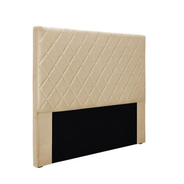 Imagem de Cabeceira para Cama Box Casal Dubai Linho 140 cm Estofado Dourado D'Rossi