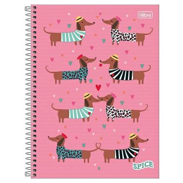 Imagem de Caderno Espiral Capa Dura Universitário Spice Feminino 192 Folhas 12 Matérias Tilibra Rosa