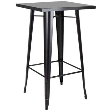 Imagem de Mesa Bistrô Alta Tolix 60x60cm Preta, Ideal Para Bar, Café Ou área Gourmet