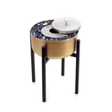 Imagem de Lareira Modelo Tocha Dourada Média Ecológica - K3 Imports