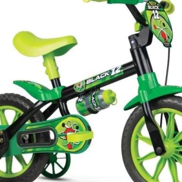 Imagem de Bicicleta Infantil Nathor Aro 12 Black com Rodas Treinamento