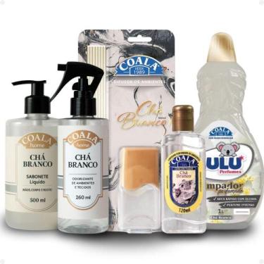 Imagem de Kit Coala Chá Branco: Sabonete Líquido, Difusor de Aromas, Odorizantes