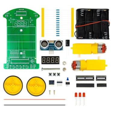 Imagem de Amagogo Carro de prevenção de obstáculos com tela LED e ultrassom para soldagem, kit faça você mesmo, artesanato para pré-escola