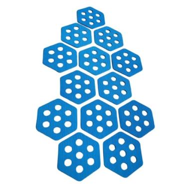 Imagem de Colaxi 12x Almofadas de tração para prancha de surfe, antiderrapantes, profissionais, para deck, para pranchas de surfe, shortboards, kiteboards e skimboards, Azul