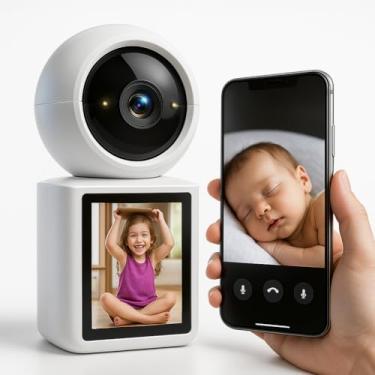 Imagem de Babá Eletrônica com Câmera 4K, Tela LCD, Monitoramento via Smartphone, Visão Noturna, Chamada de Vídeo, Detecção de Movimento, Áudio Bidirecional
