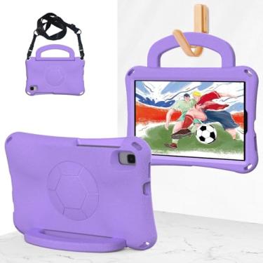 Imagem de Compatível com Samsung Galaxy Tab A9 8,7 polegadas modelo 2023 (SM-X110/SM-X115) Capa para tablet leve à prova de choque para crianças com alça e suporte(Light purple)