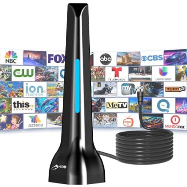 Imagem de HIDB Antena De Tv Inteligente 2025 Atualizada Para Ambientes Internos, Hdtv Longo Alcance Com Recepção 360°, Base Magnética, Fácil Instalação, Suporta 4K, 1080P, Uhf, Vhf, Canais Locais Gratuitos