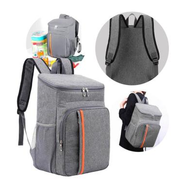 Imagem de Mochila Térmica Grande 18 Litros Viagem E Trabalho Cooler Cinza