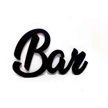 Imagem de Frase pintado preto mdf BAR - Arte com Madeira 