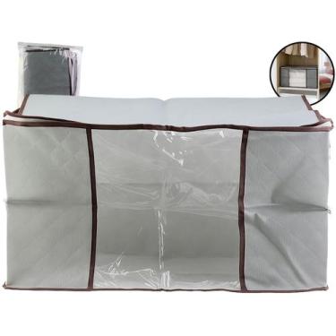 Imagem de Organizador Multiuso Dobrável Guarda Roupas Armário Prateleiras Com Zí