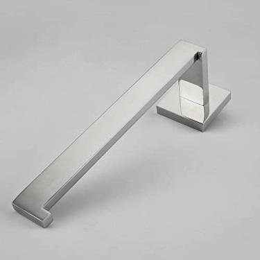 Imagem de Conjunto de banheiro cromado SUS304 - Suporte para escova de dentes polido, porta-papel e barra para toalha | Aço inoxidável, 4 peças, porta-toalhas