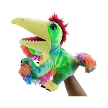 Imagem de Fantoche De Mão De Dinossauro Brinquedos De Pelúcia Triceratops Tirano