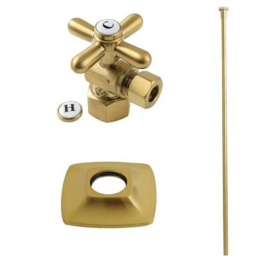 Imagem de Kingston Brass KTK110P7 Kit de acabamento de vaso sanitário Gehry com flange, latão escovado