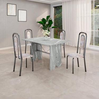 Imagem de Conjunto Sala de Jantar com 4 Cadeiras Lara - Soma Móveis