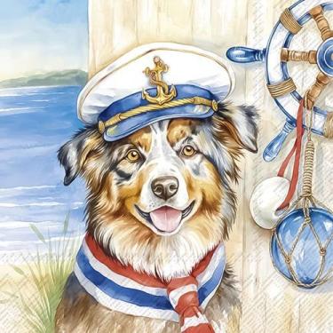 Imagem de Guardanapo para Decoupage Ihr 33x33 Cachorro Capitão C/ 20 Unidade - G