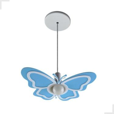 Imagem de Luminária Pendente Borboleta Azul Infantil Quarto Menina - Vitrine dos