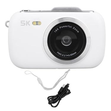Imagem de Câmera compacta Vídeo 5K Photo 80MP 18x Câmera de zoom digital 2,8 polegadas IPS Tela para fotografia e gravação (Branco)