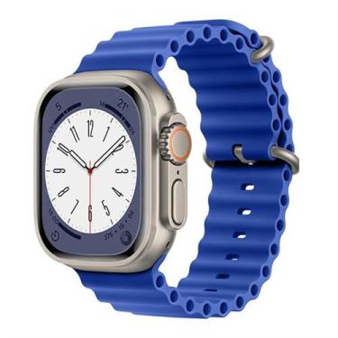 Imagem de Pulseira Azul 38/40/41mm Oceano Silicone Compatível Relógio Serie 8 7 
