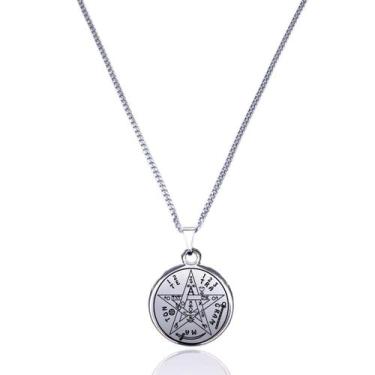 Imagem de Colar Pentagrama Tetragrammaton Placa Radionica - Balaio de Santo, Pra